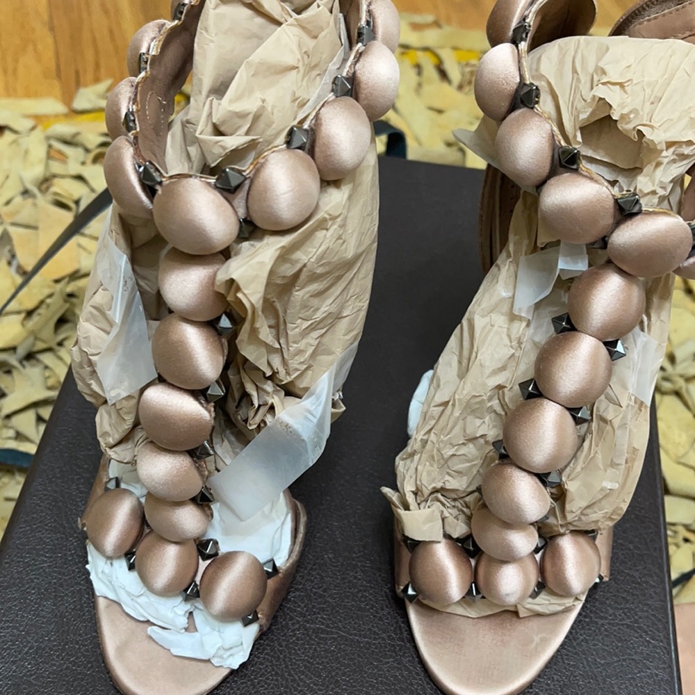 Alaia champagne colored heels